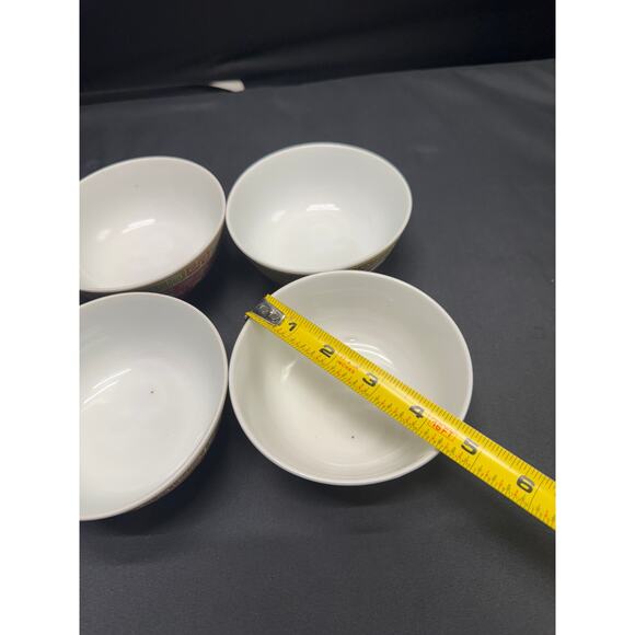 Set of 4 Vintage Chinese Ceramic Rice Bowls – 4.5" Wide x 2.25" Tall - Picture 8 of 9